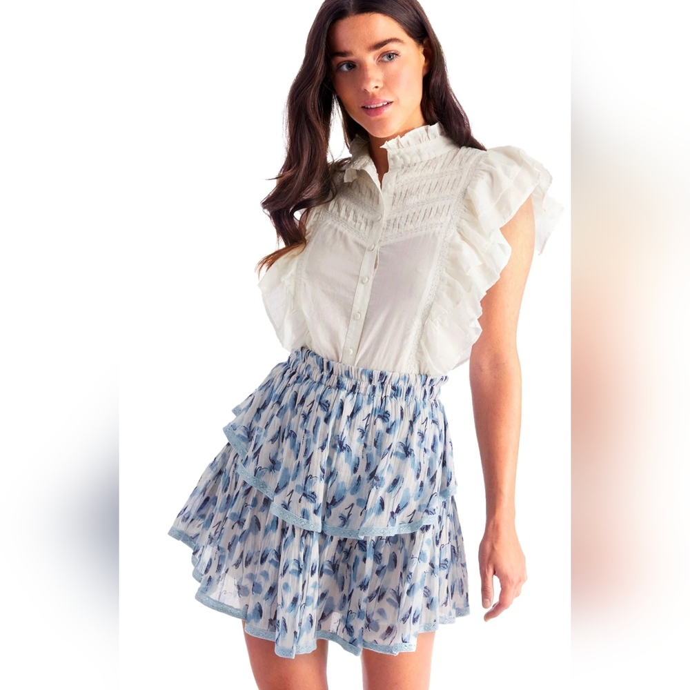 ALLISON New York Floral Blue Mini Skirt
